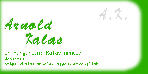 arnold kalas business card